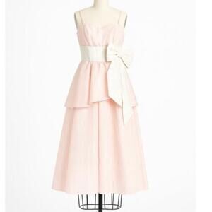 GUNNE SAX By Jessica Mcclintock Pink Long Dress Size 6 Bow Asymmetrical Ruffle